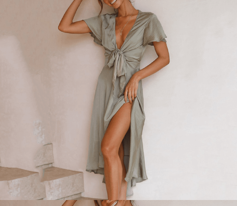 Elegant Midi Dress with Split