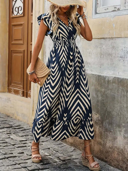 Printed Smocked Waist Dress