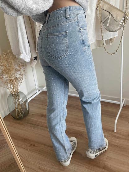 Women's Embellished Straight Leg Jeans
