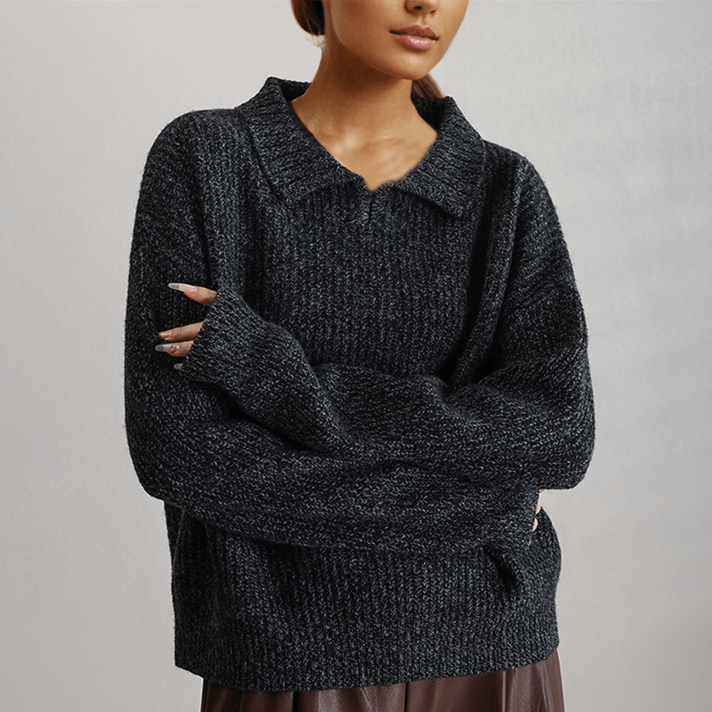 Women's Loose Knitted Jumper - Long Sleeve