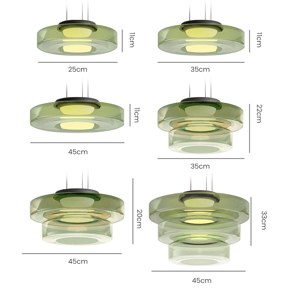 "Bauhaus style glass pendant light with sleek design enhances modern home decor, ideal for kitchens and living spaces."