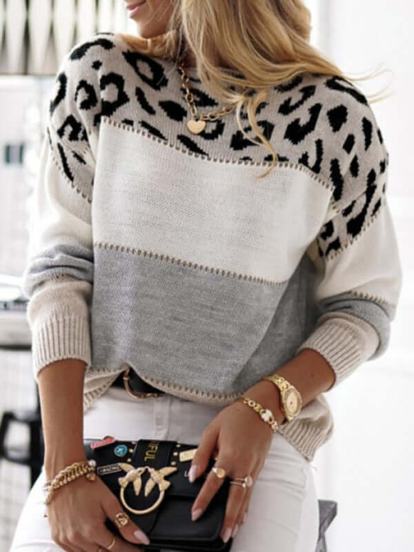 Women's Leopard Print Knitted Jumper
