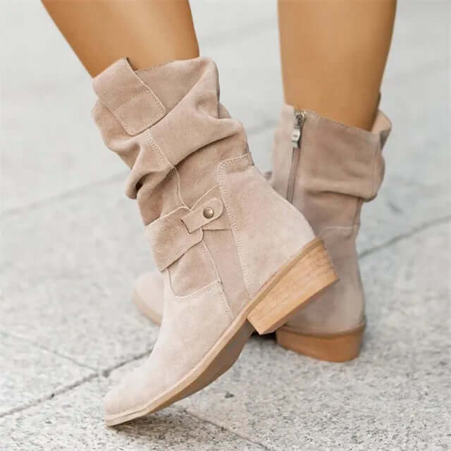 Women's Pointed Toe Low Heeled Ankle Boots
