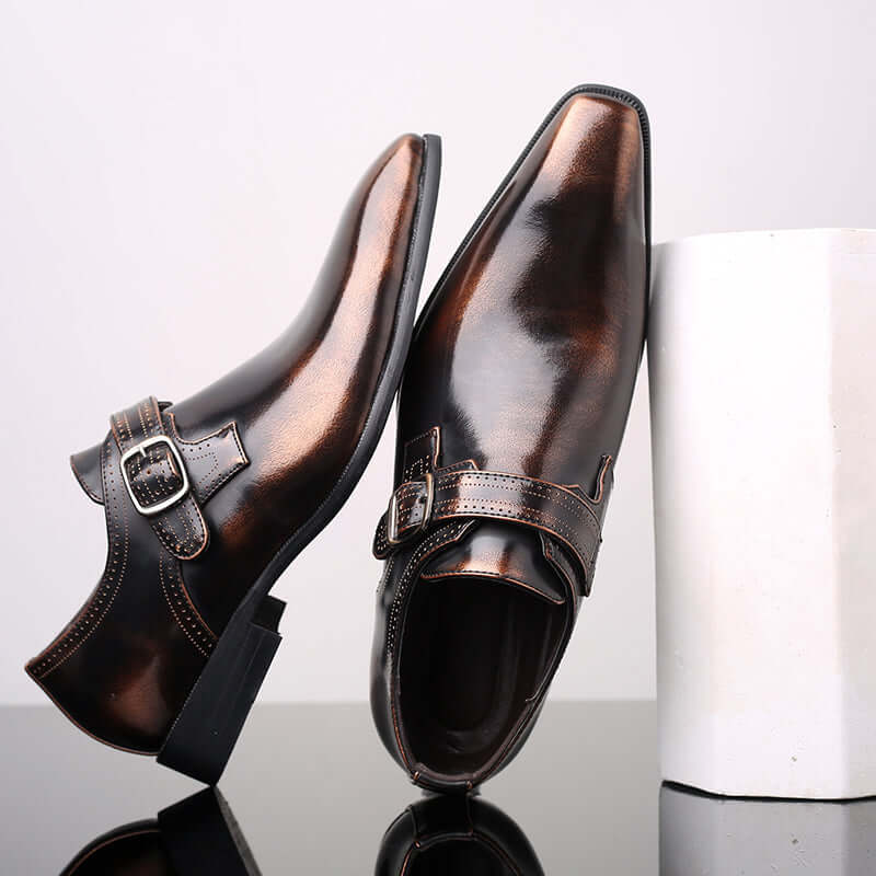 Men's Formal Patent Leather Monk Shoes