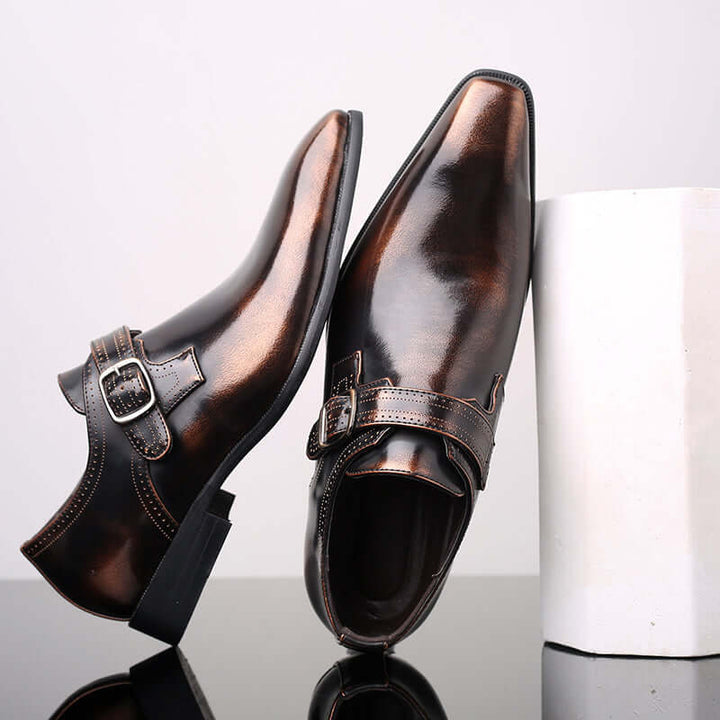 Men's Formal Patent Leather Monk Shoes
