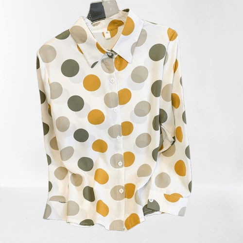 Women's Polka Dot Button-Up Shirt