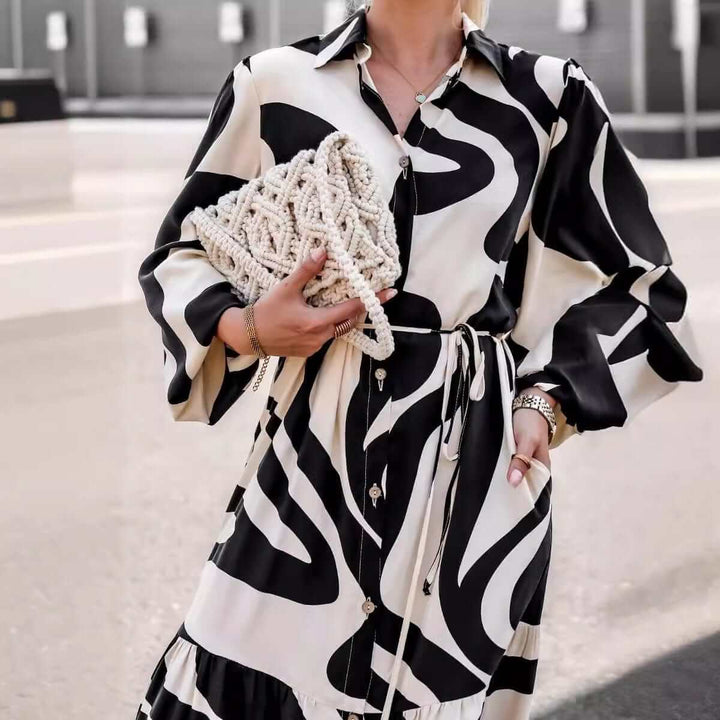 Elegant Maxi Dress - Flowing Polyester Gown