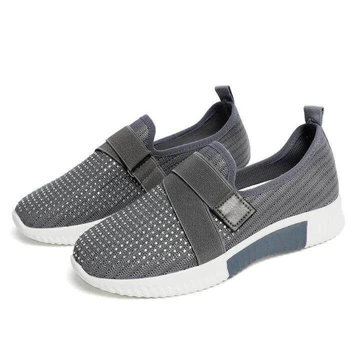 Women's Slip-On Velcro Trainers - Comfortable Walking Shoes