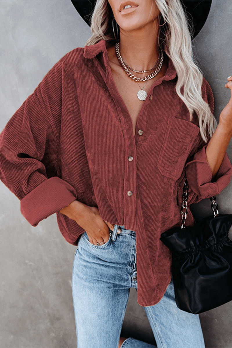 Women's Relaxed Fit Drop Shoulder Long Sleeve Shirt
