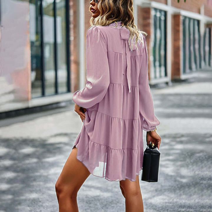 Tiered Ruffle Collar Dress - Modern
