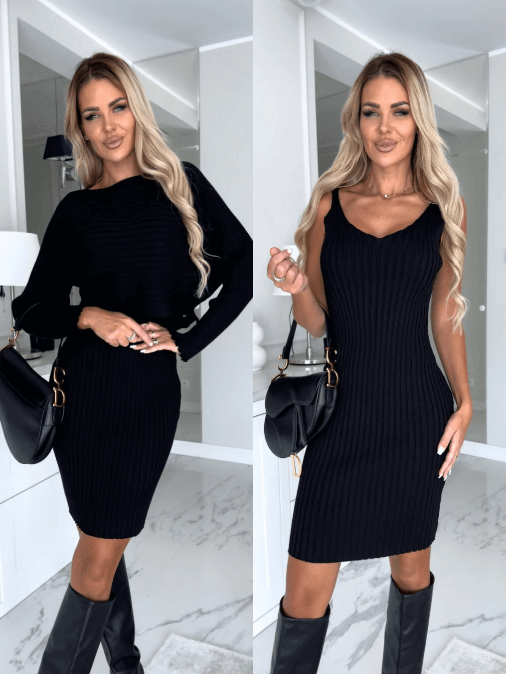 Women's Knit Sleeveless Dress & Sweater Set