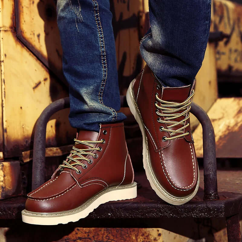 Men's Retro Leather Winter Boots