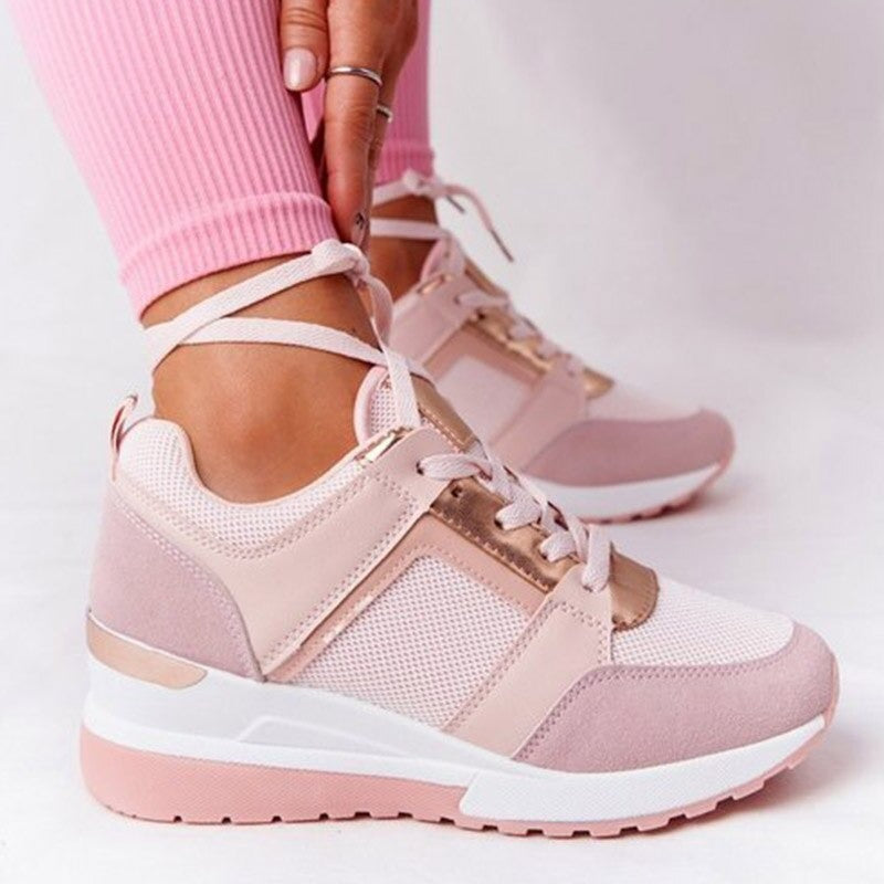 "Beige breathable leather women's shoes, sleek and trendy for everyday wear, perfect for matching any outfit."
