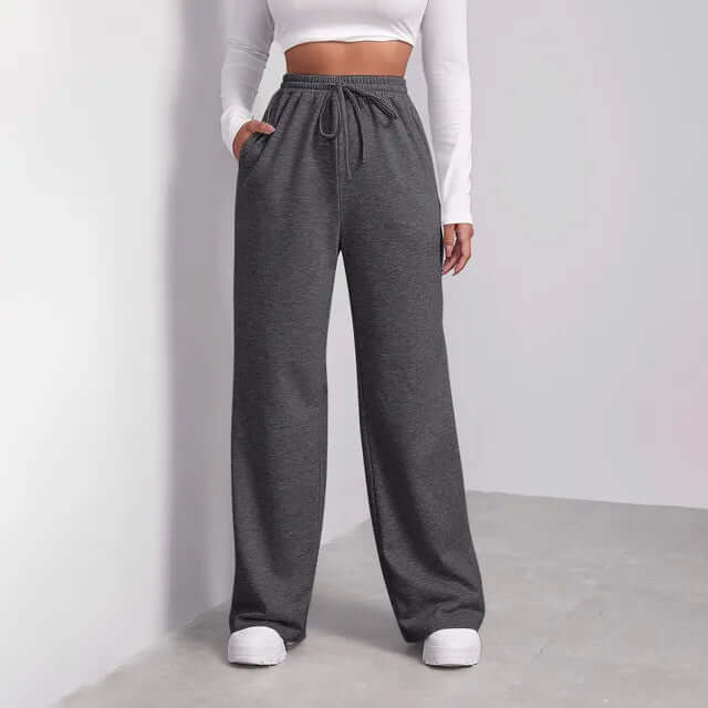 Women's Wide-Leg Trousers with Drawstring