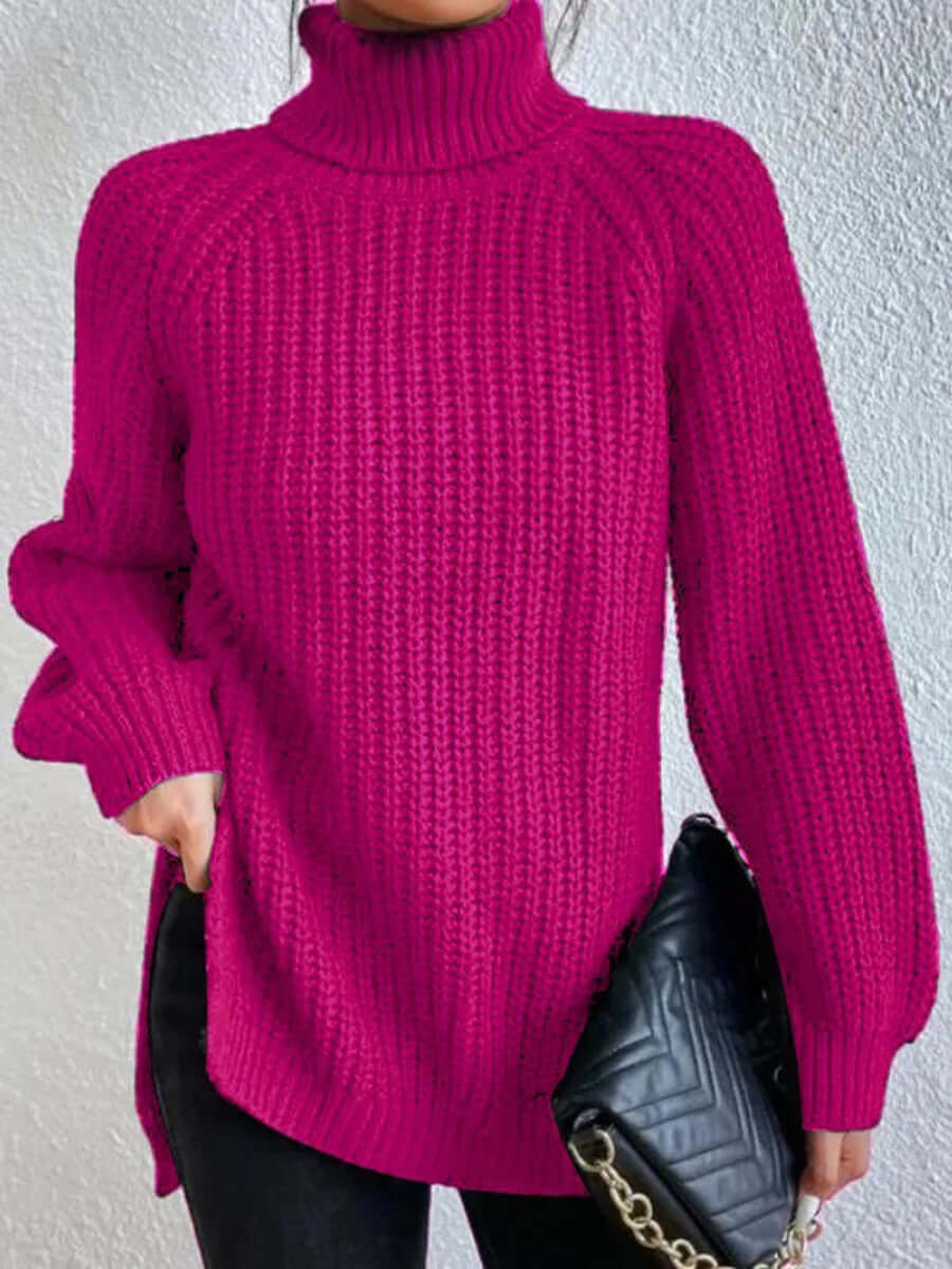 Women's Turtle Ribbed Knit Sweater