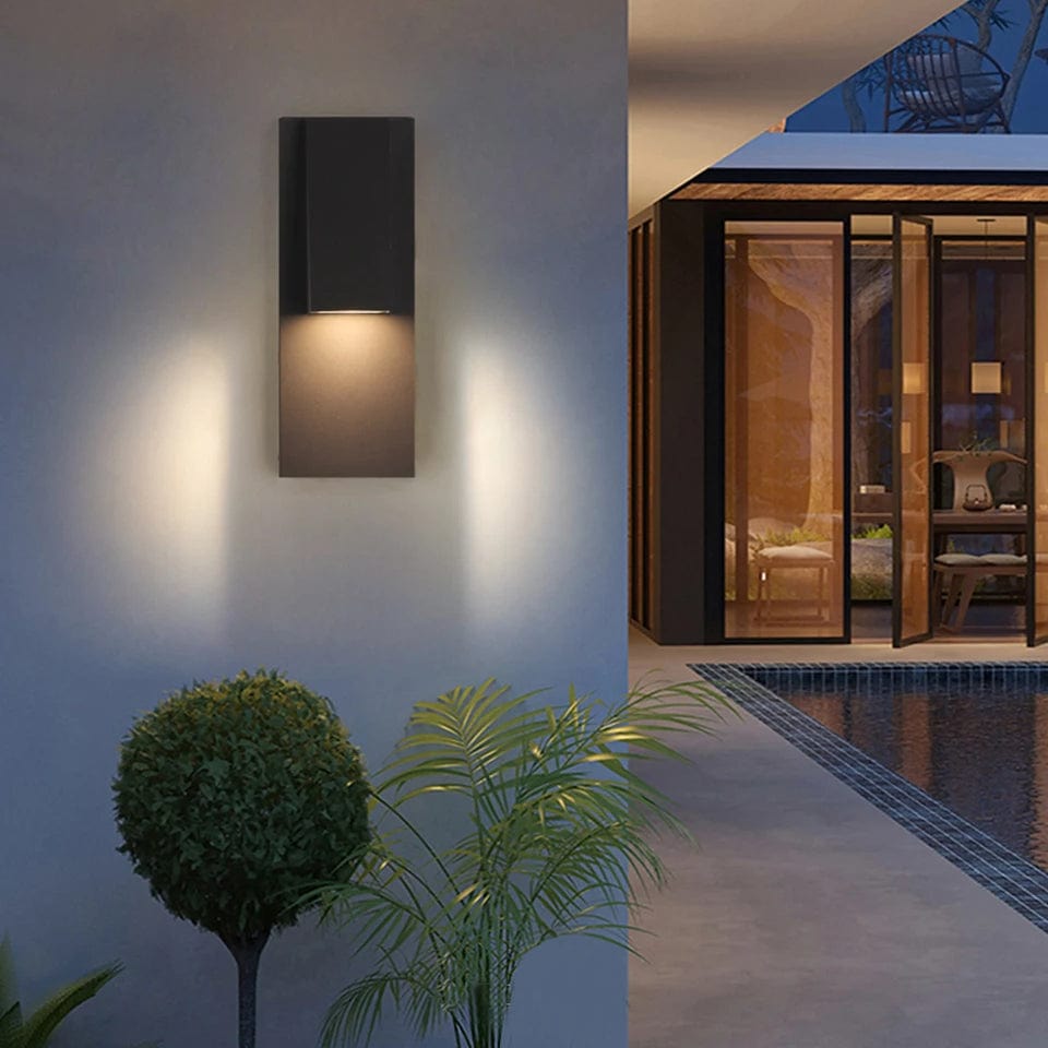 Black Outdoor Vintage LED Wall Sconce with waterproof design, retro charm, ideal for garden and porch lighting.