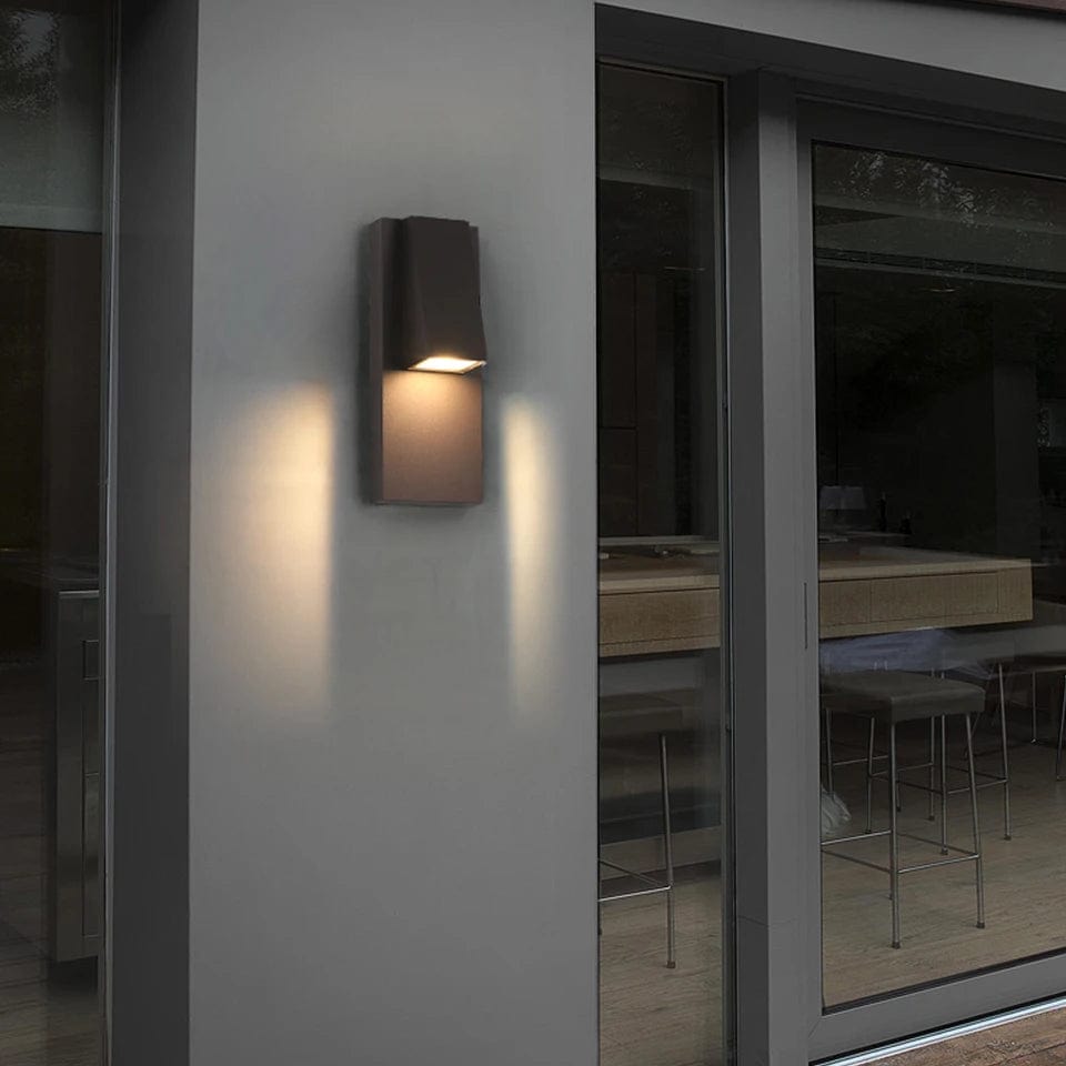 Black Outdoor Vintage LED Wall Sconce with waterproof design, retro charm, ideal for garden and porch lighting.