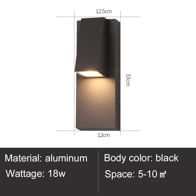 Black Outdoor Vintage LED Wall Sconce with waterproof design, retro charm, ideal for garden and porch lighting.