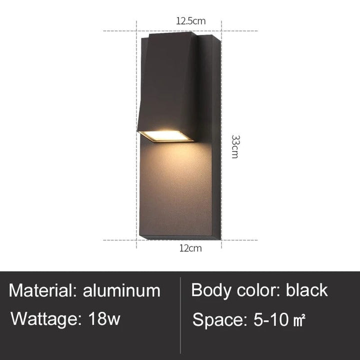 Black Outdoor Vintage LED Wall Sconce with waterproof design, retro charm, ideal for garden and porch lighting.