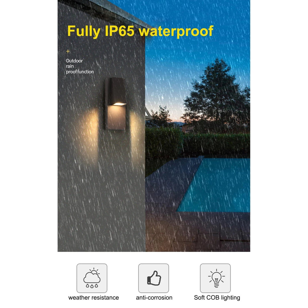 Black Outdoor Vintage LED Wall Sconce with waterproof design, retro charm, ideal for garden and porch lighting.