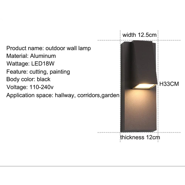 Black Outdoor Vintage LED Wall Sconce with waterproof design, retro charm, ideal for garden and porch lighting.