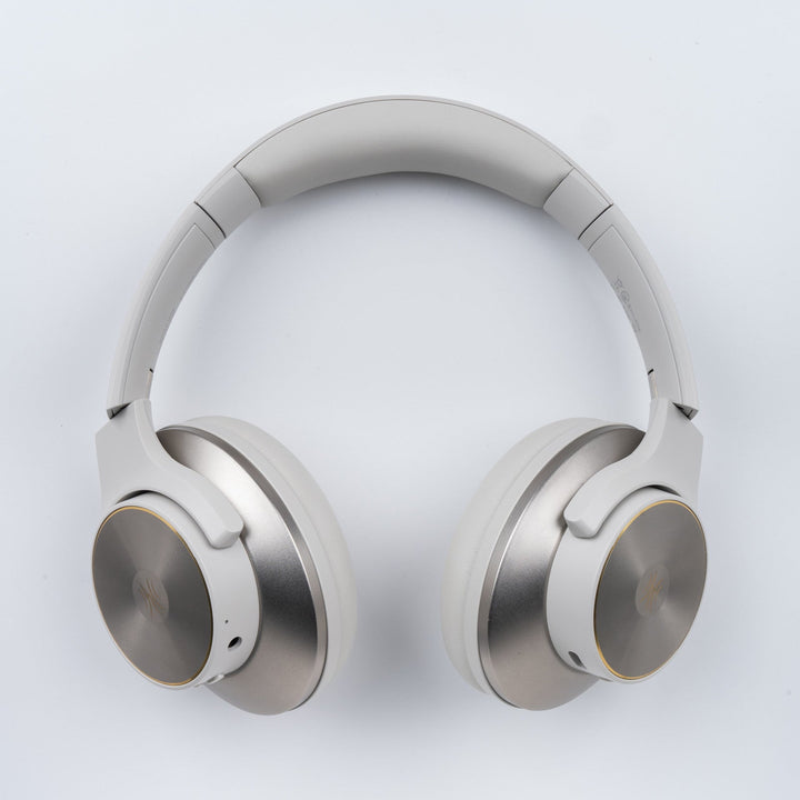 Black wireless over-ear headphones with Bluetooth and hybrid active noise cancellation, featuring memory foam earcups and USB