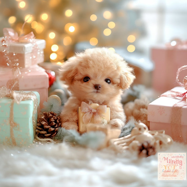 Brown and white realistic plush puppy toy for kids and adults, lifelike features, super-soft fur, ideal cuddly companion.