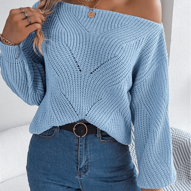 Women's Off-Shoulder Knitted Sweater