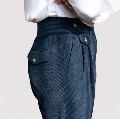 Men's Corduroy Pleated Trousers