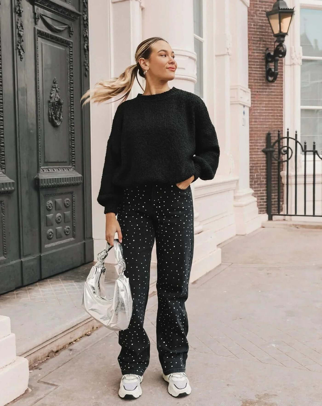 Women's Embellished Straight Leg Jeans