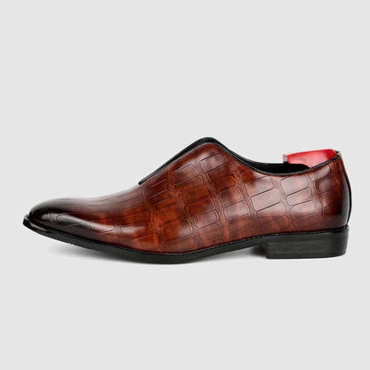 Men's Stone Pattern Leather Oxford Shoes