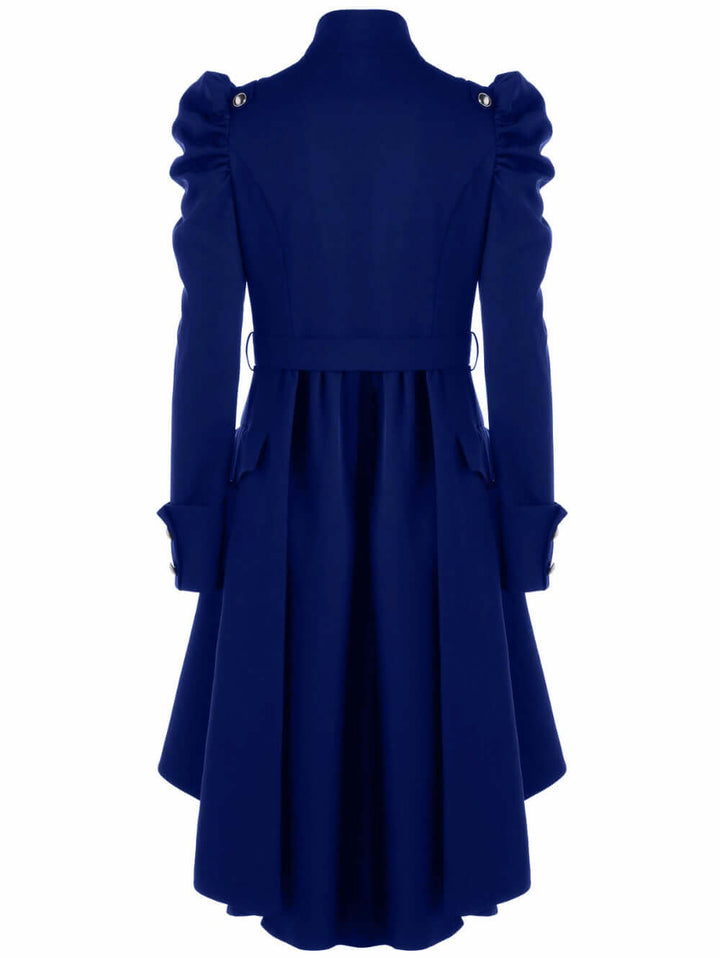 Women's Retro Midi Jacket with Standing Collar
