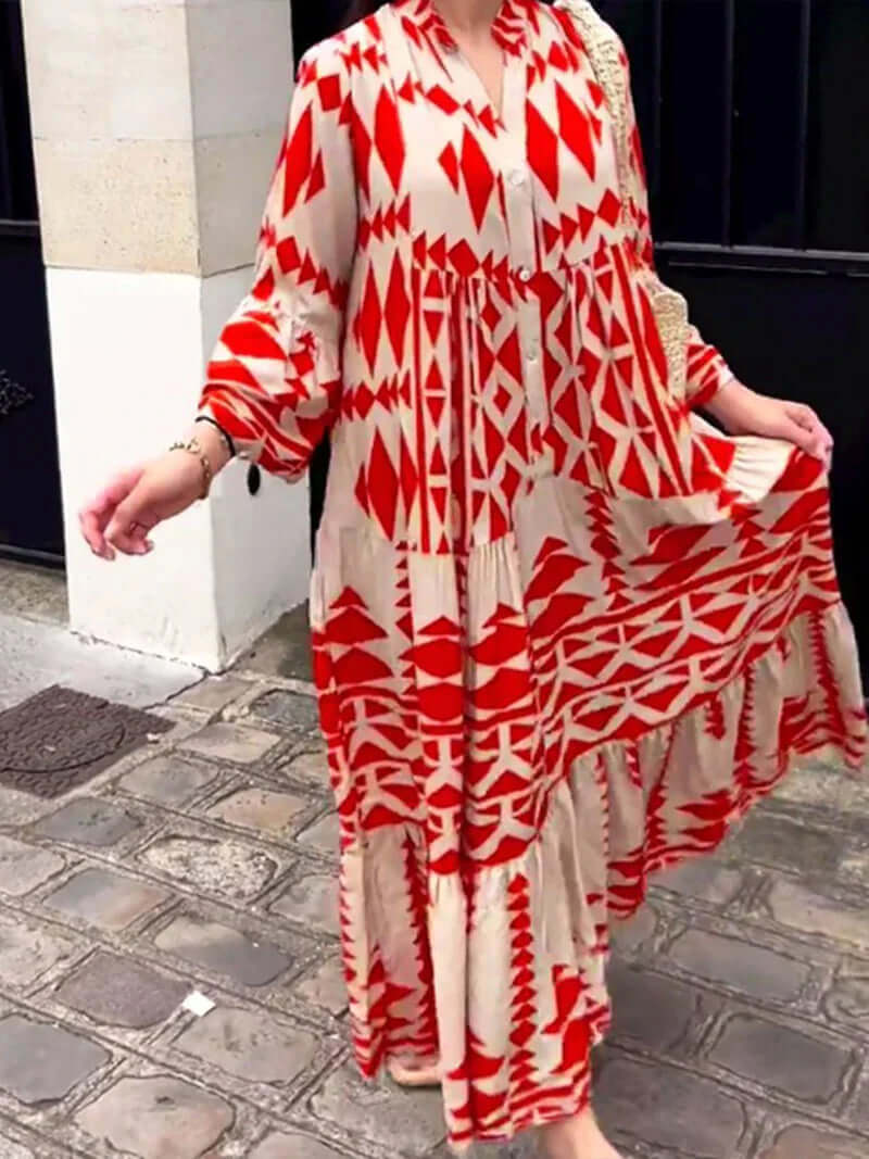 Women's Geometric Maxi Dress