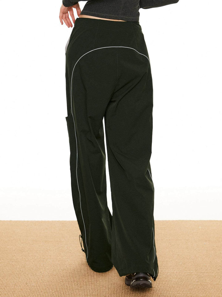 Women's Contrast Piping Drawstring Trousers