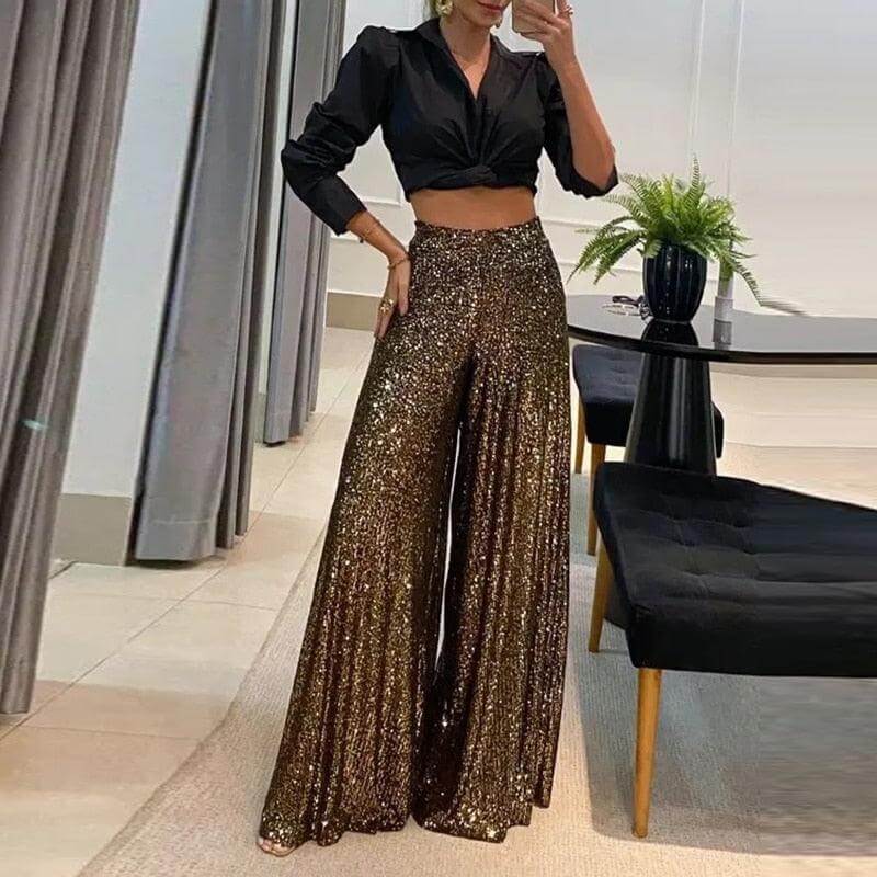 Women's Elegant High-Waisted Trousers