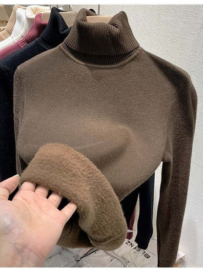 Women's Velvet Turtleneck Sweater
