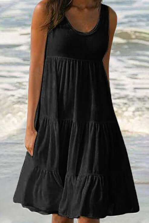 Women's Patchwork Tiered Cake Dress