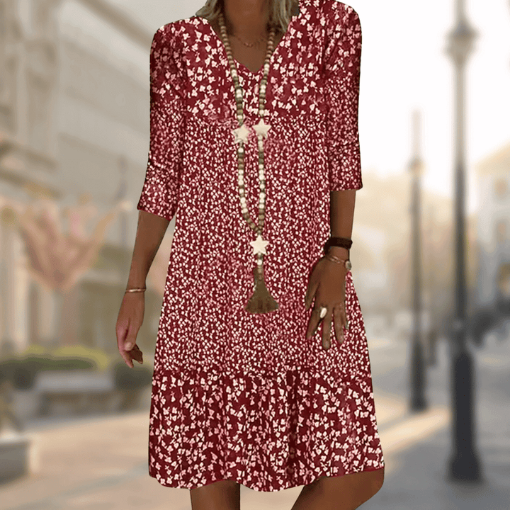Floral Print Midi Dress - Summer Comfort
