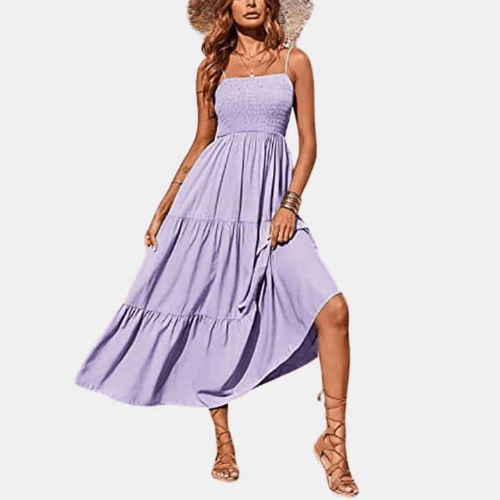 Women's Casual Layered Midi Dress