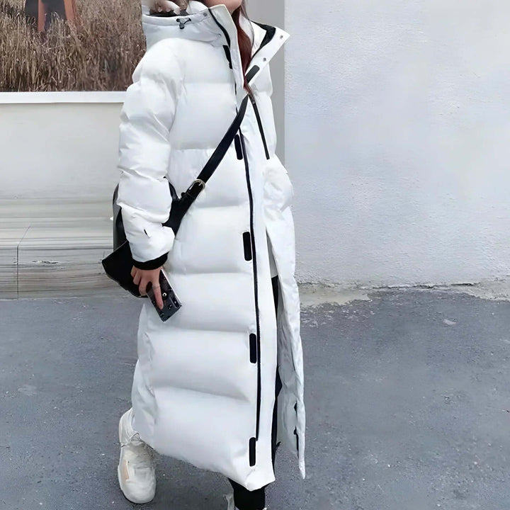 Women's Long Puffer Coat with Hood