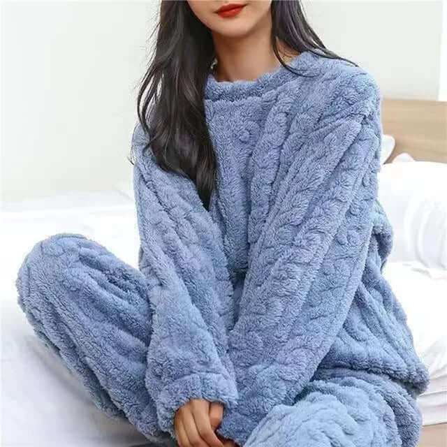 Women's Fleece Pyjama Set - Soft Warm Loungewear