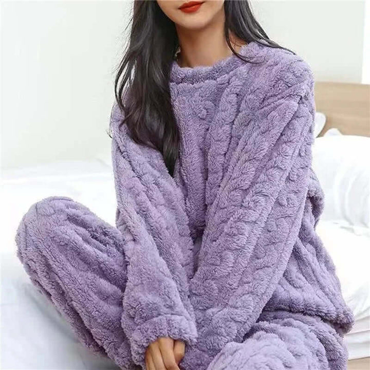 Women's Fleece Pyjama Set - Soft Warm Loungewear