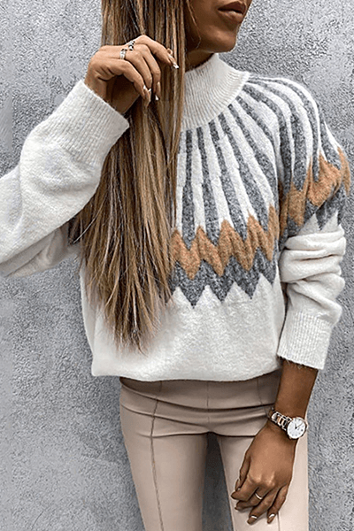 Women's Printed Collar Sweater