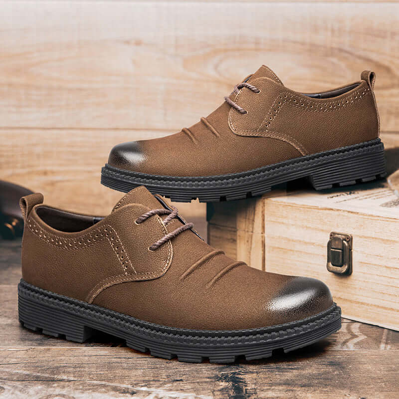 Men's Rugged Cargo Leather Lace-Up Shoes