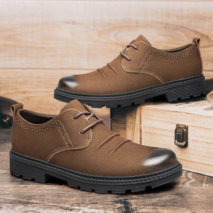 Men's Rugged Cargo Leather Lace-Up Shoes