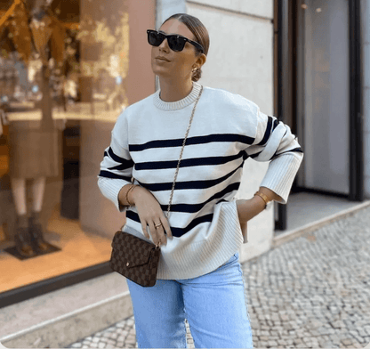 Women's Oversized Striped Knitted Jumper