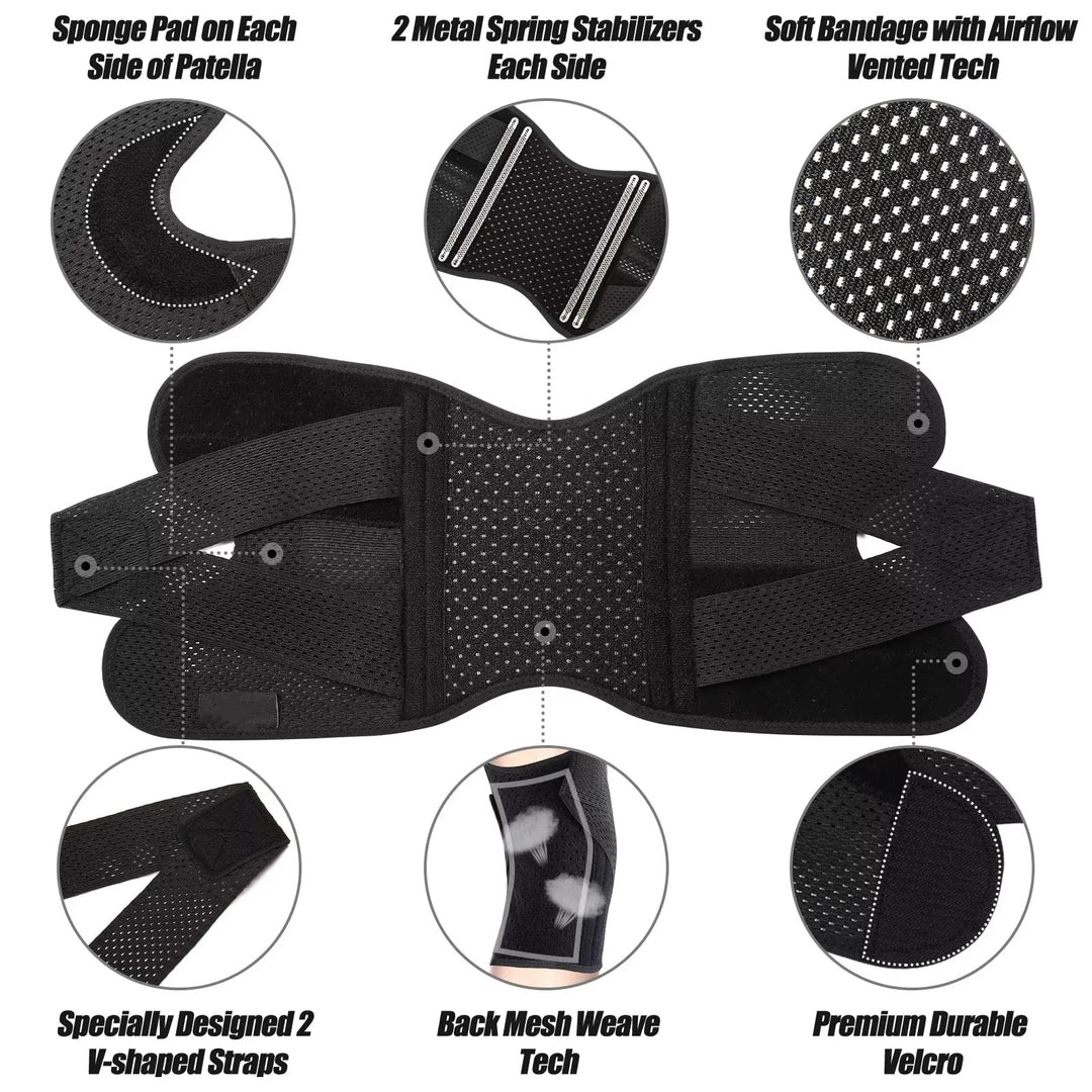 Unisex FlexGuard Knee Pads with Support Springs & Strap