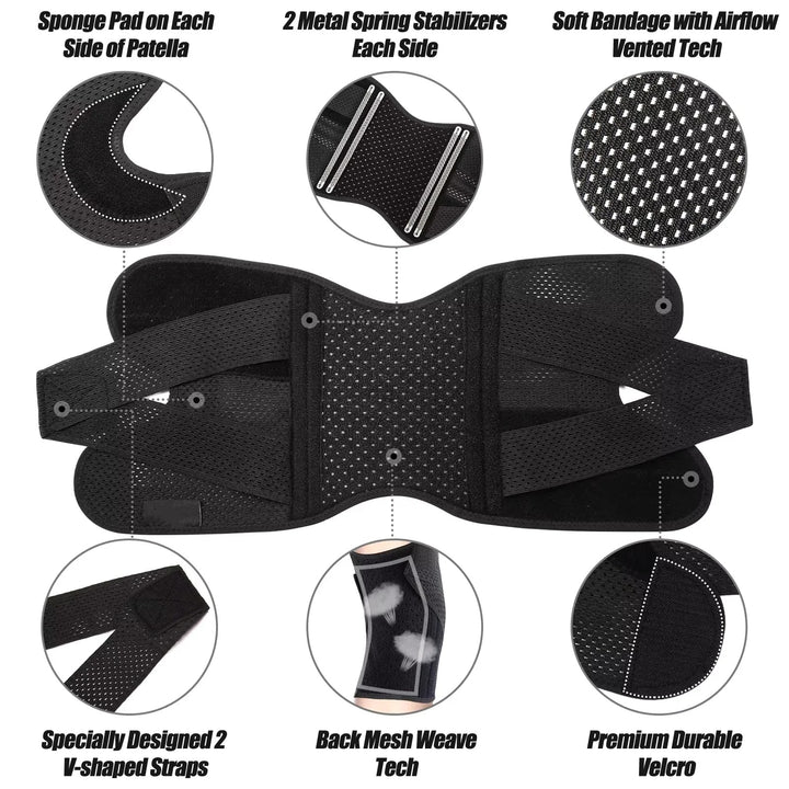 Unisex FlexGuard Knee Pads with Support Springs & Strap