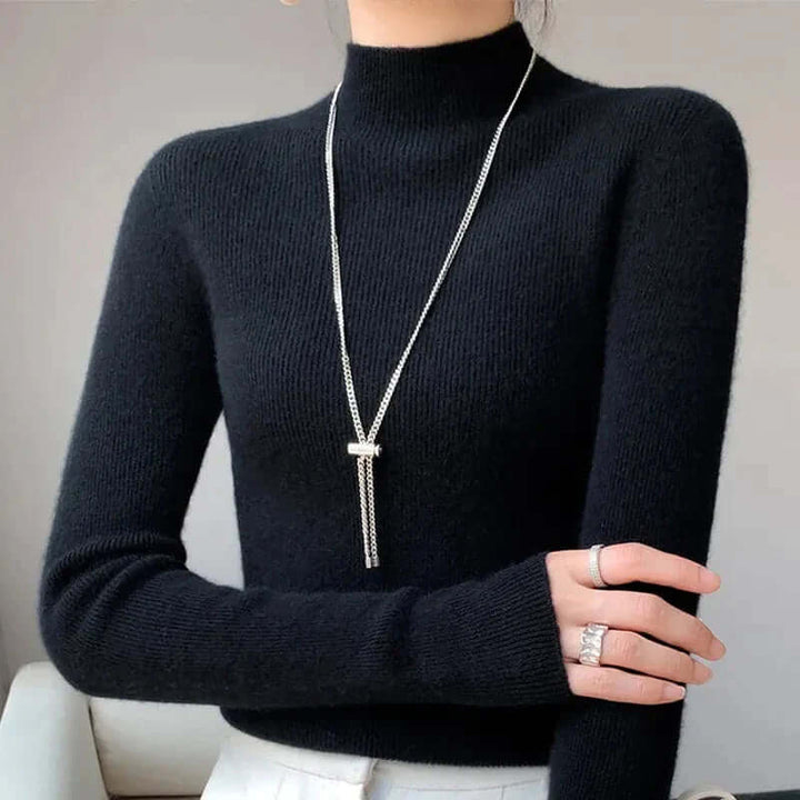 Women's Knitted Half Turtleneck Sweater