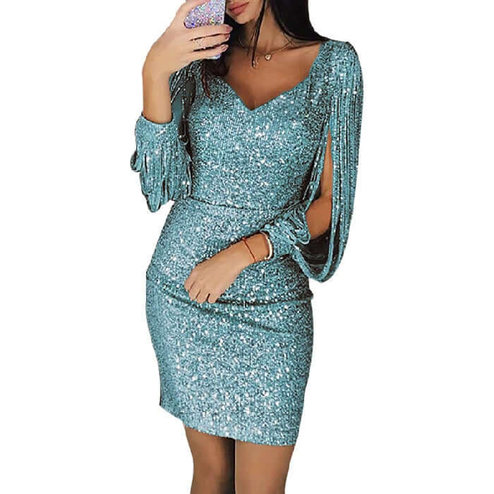 Sequin Midi Dress, Women's Evening Wear
